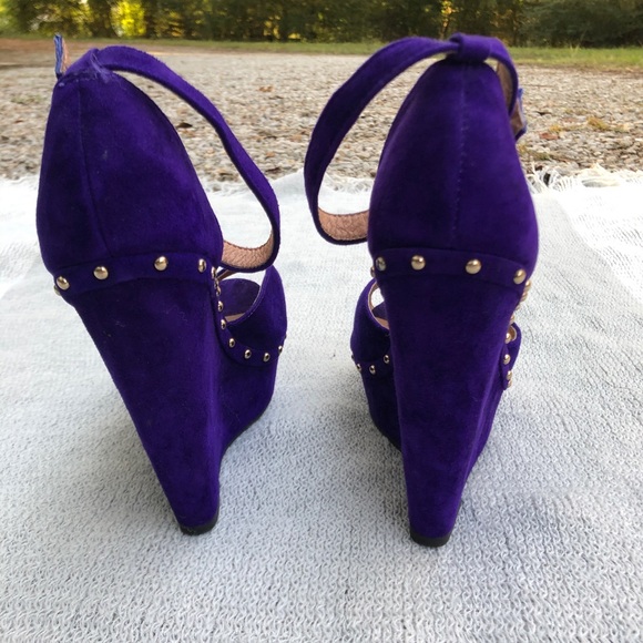 Purple and Gold Aldo wedges - Picture 6 of 7